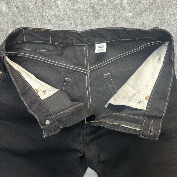 Vintage Levi's 550 Black Jeans 38x30 (36x29) Mens Batwing Relaxed Fit Baggy‎ Y2K - Picture 5 of 11
